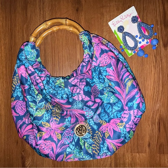 Lilly Pulitzer Bamboo Handle Handbag - Picture 4 of 4